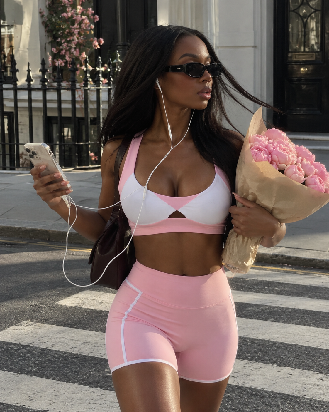 "Line" high-waisted shorts