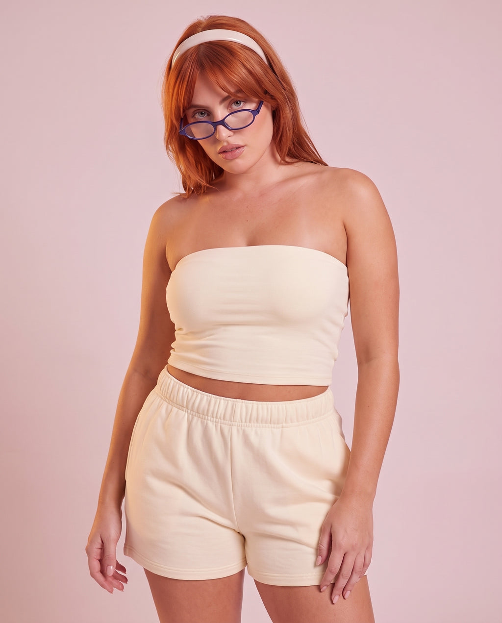 "Fluid" fleece bandeau top