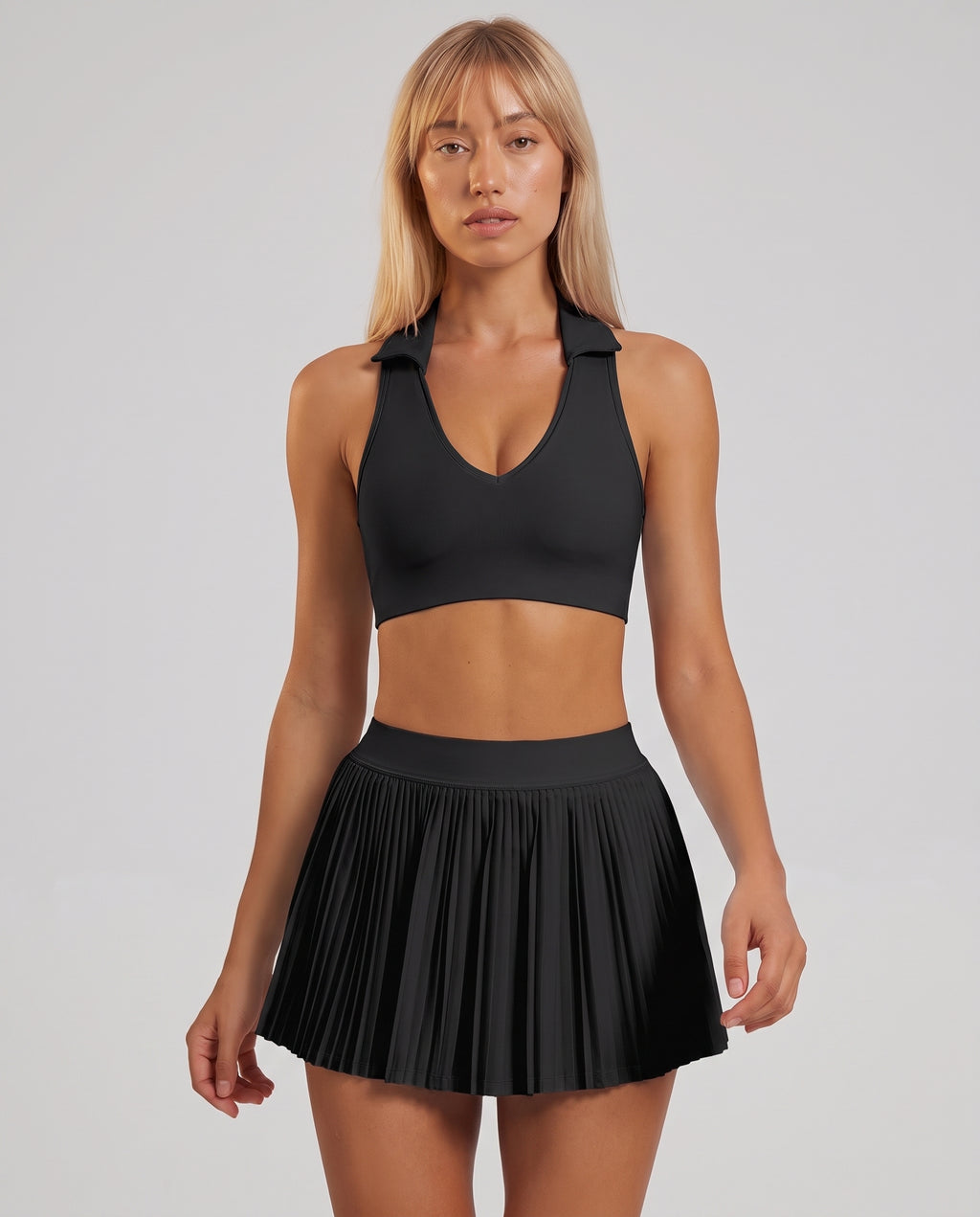 Polo сollar open-back sports bra