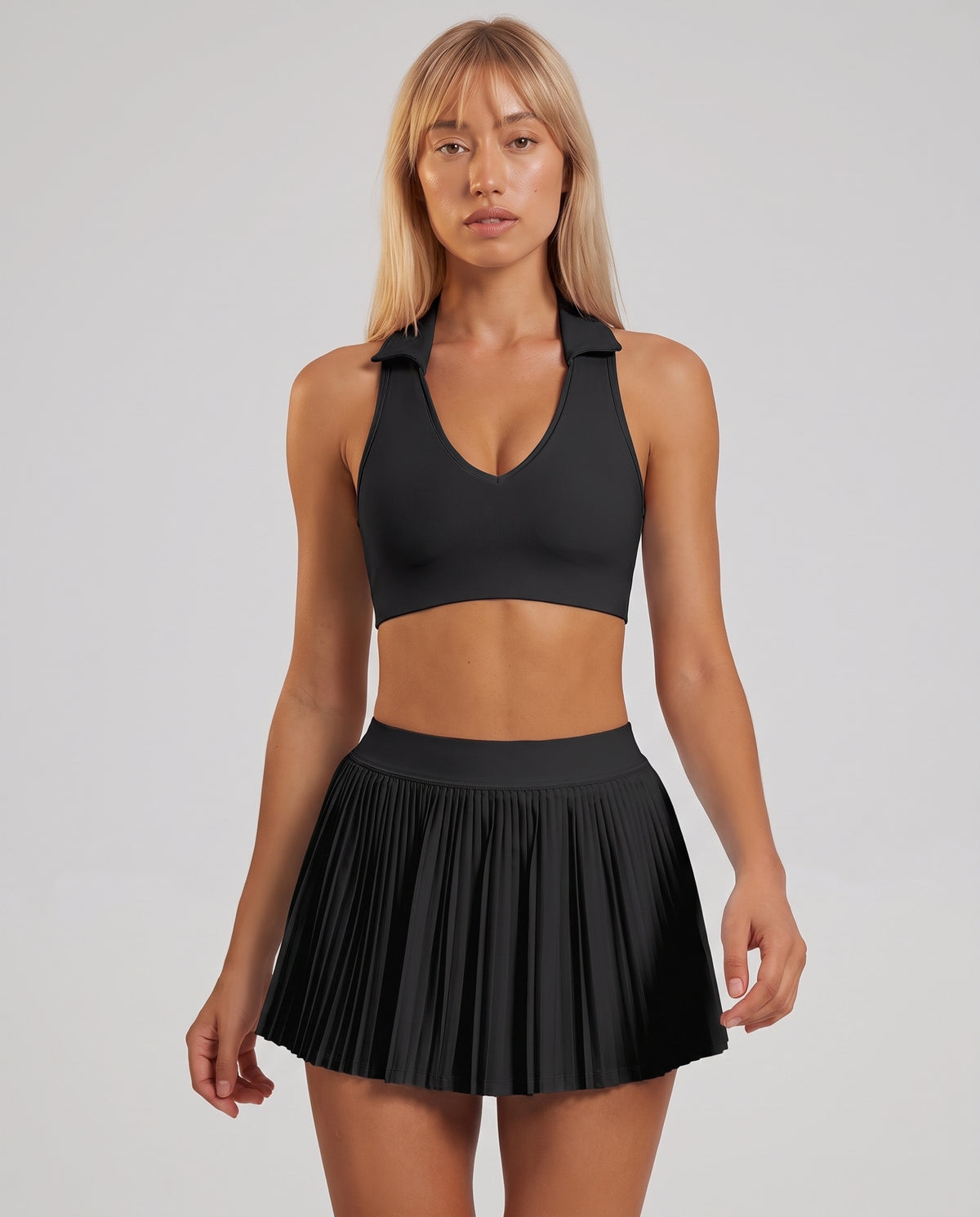 Polo сollar open-back sports bra