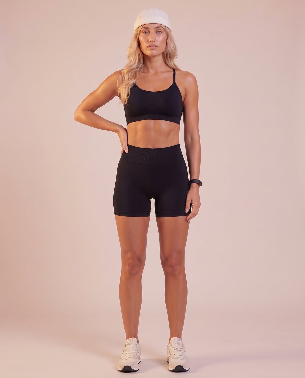 "Base" high-waist scrunch shorts