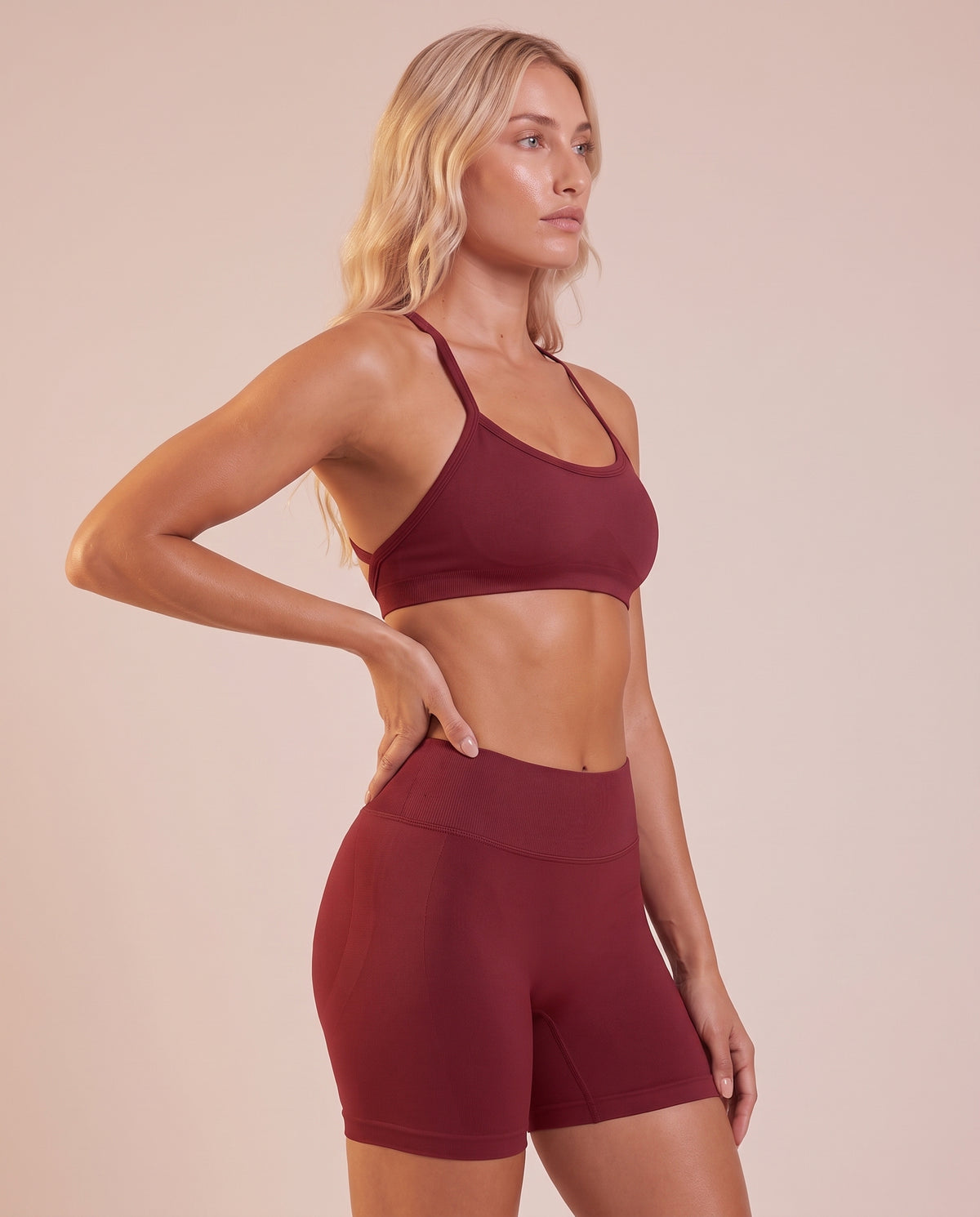 "Base" high-waist scrunch shorts
