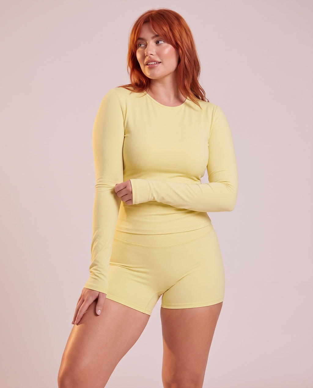 "Base" 2‑piece set: long-sleeve top & shorts