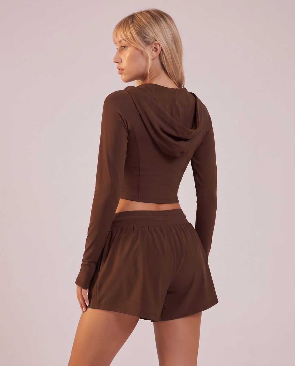 "Fluid" 2-piece set: hooded rash guard & shorts