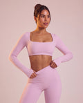 Cropped long-sleeve sports top