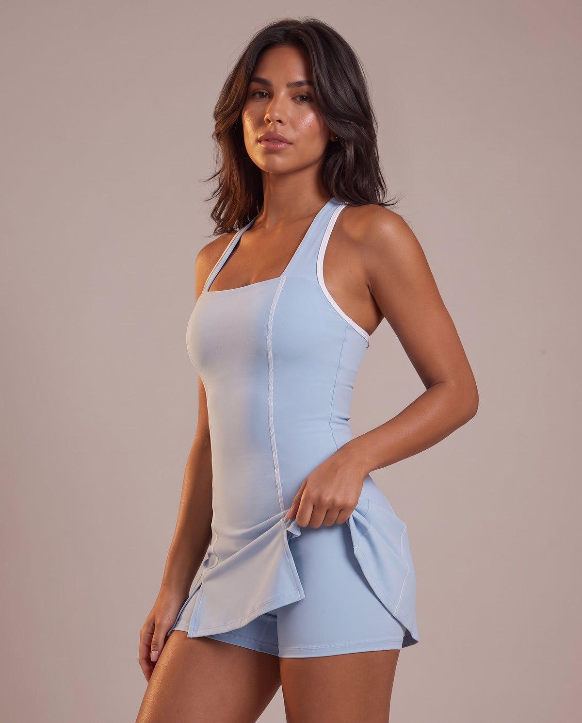 "Line" dress with built-in shorts