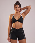 "Line" wist-front high-waist shorts