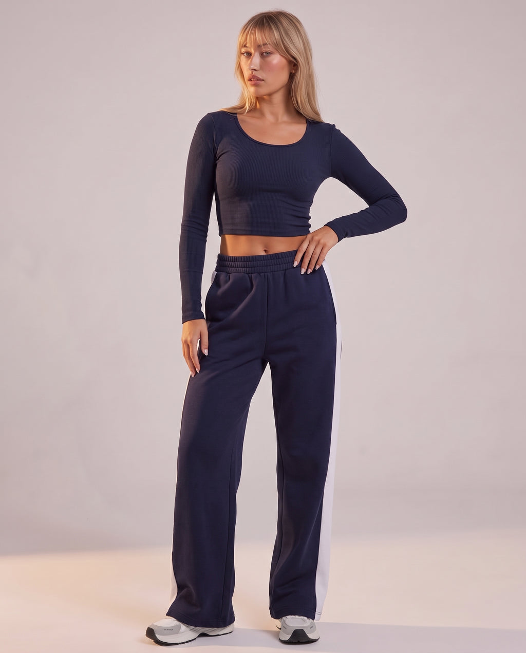 "Stripe" 2‑piece set: long-sleeve top & pants