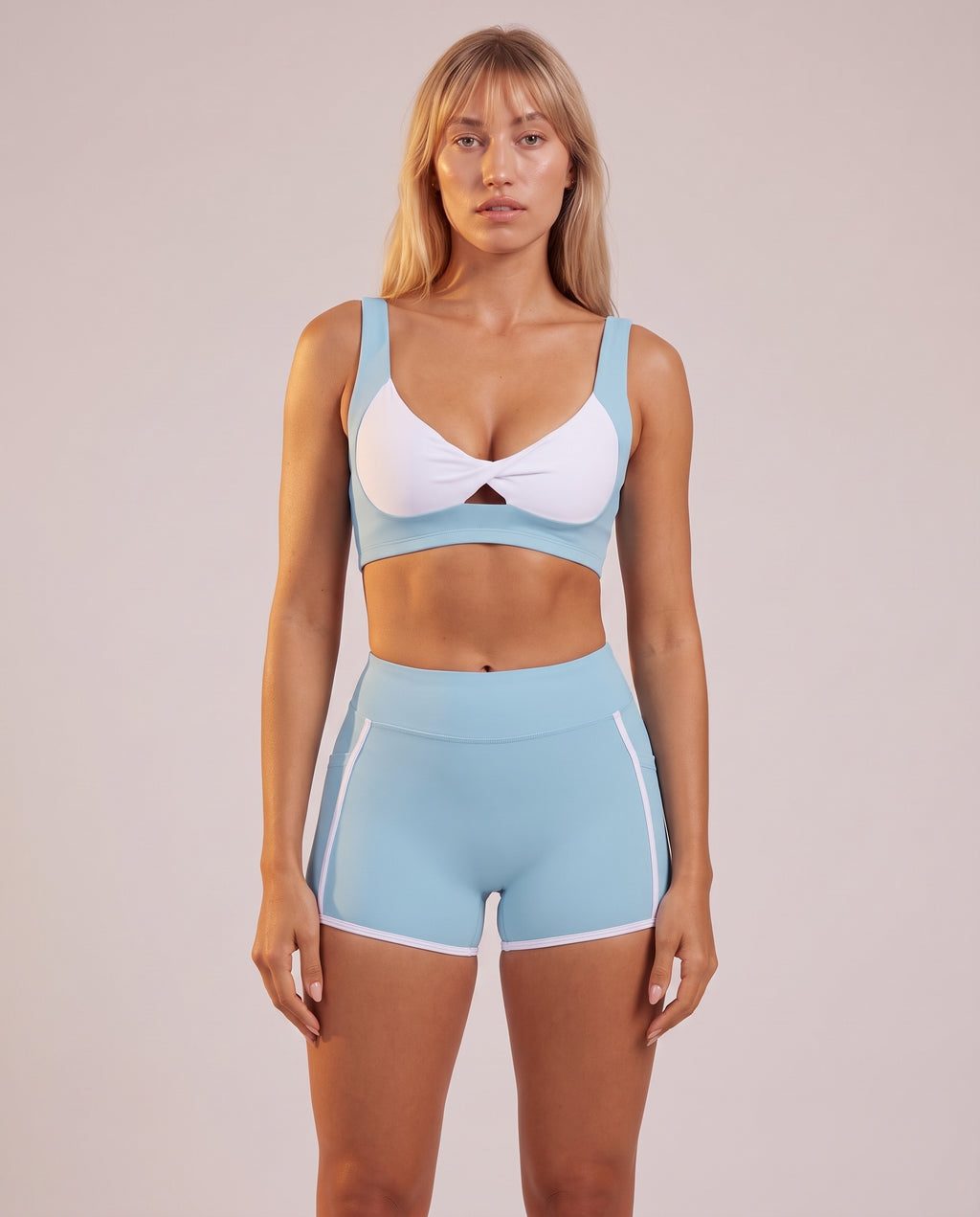 "Line" high-waisted shorts