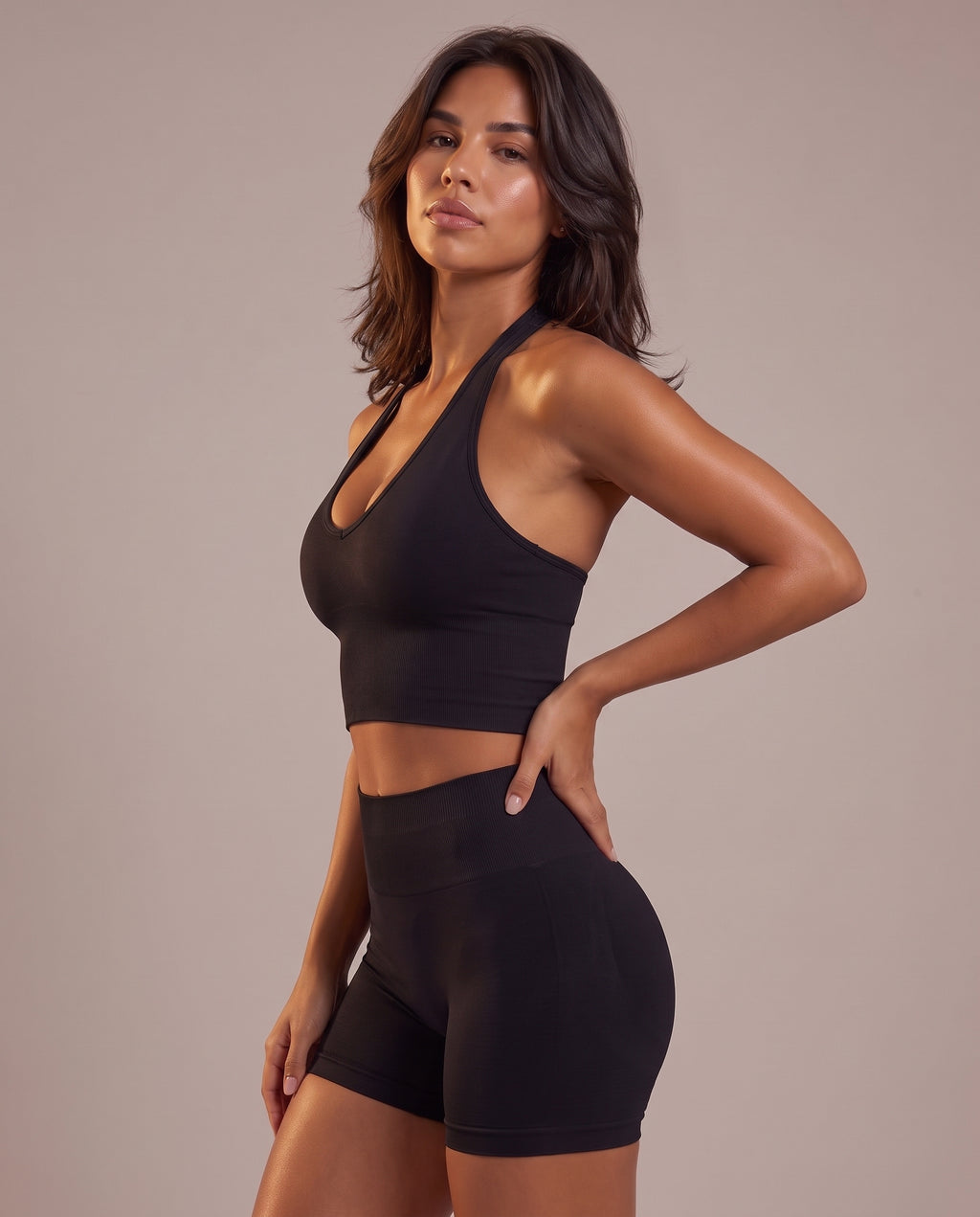 "Base" sculpting halter tank top