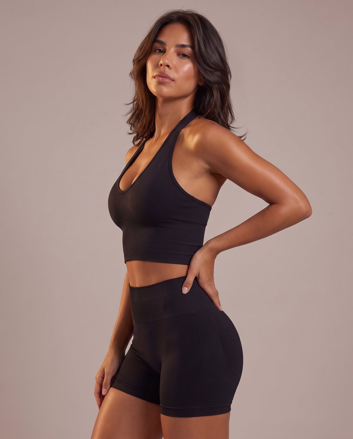 "Base" sculpting halter tank top