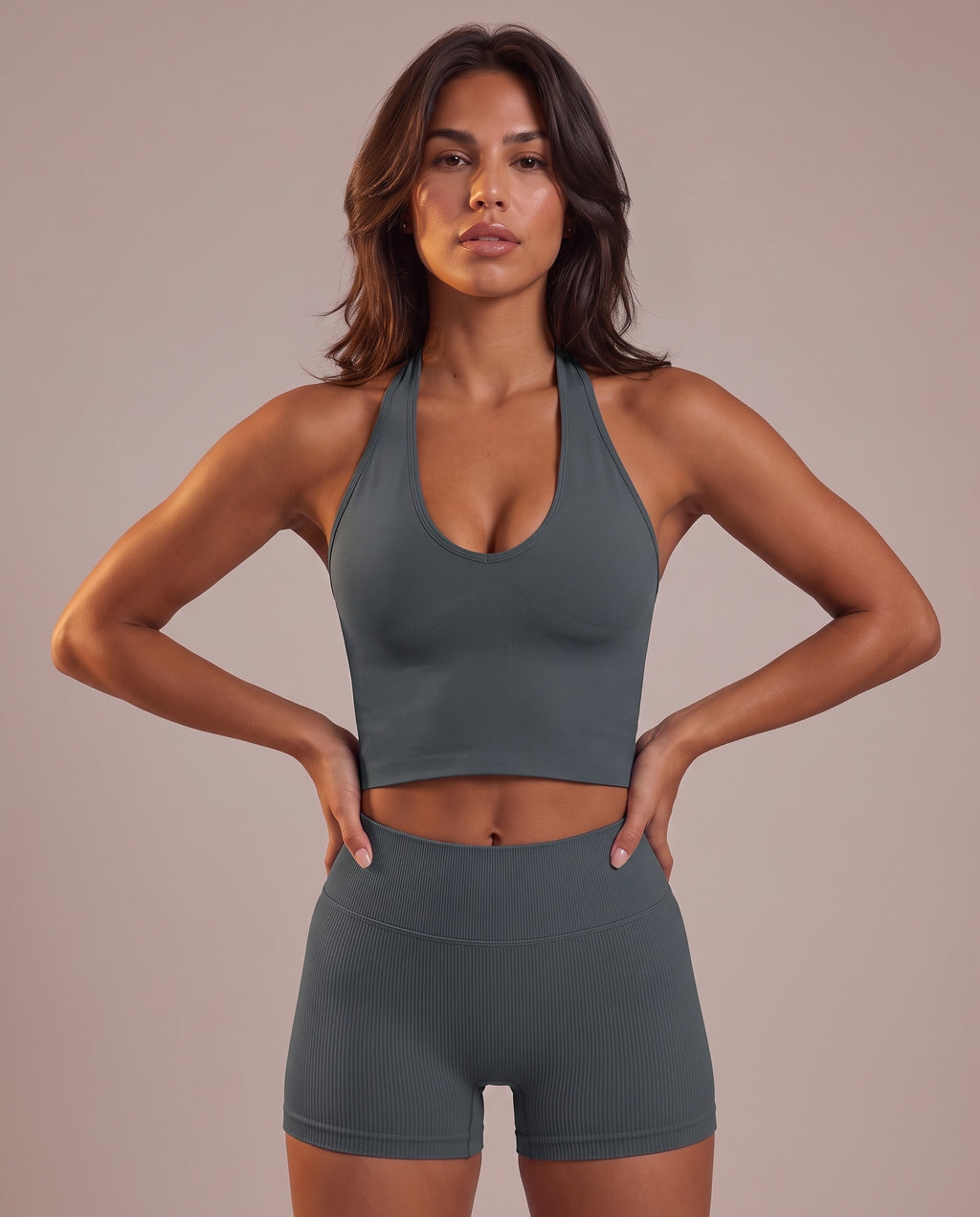 "Base" sculpting halter tank top