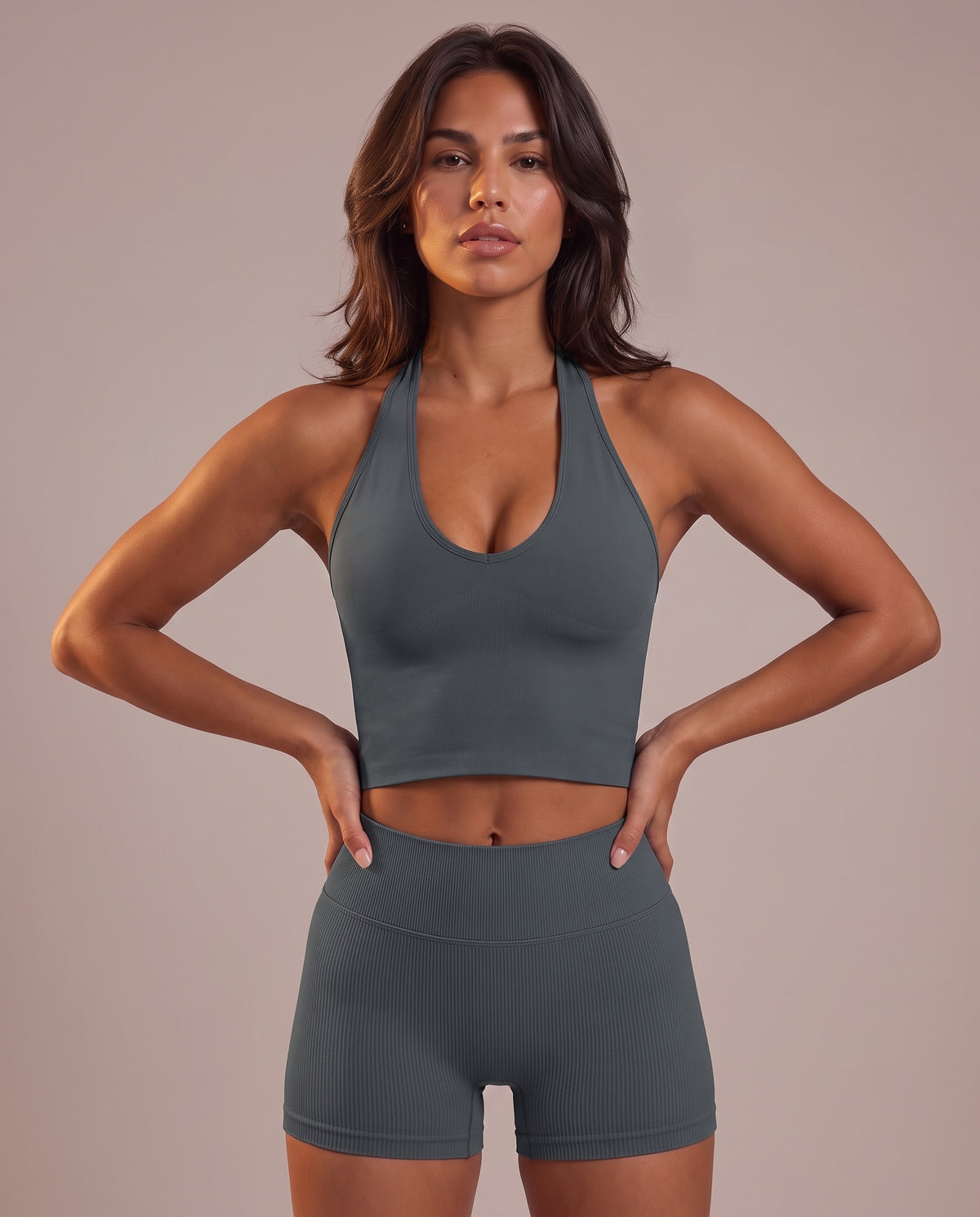"Base" sculpting halter tank top