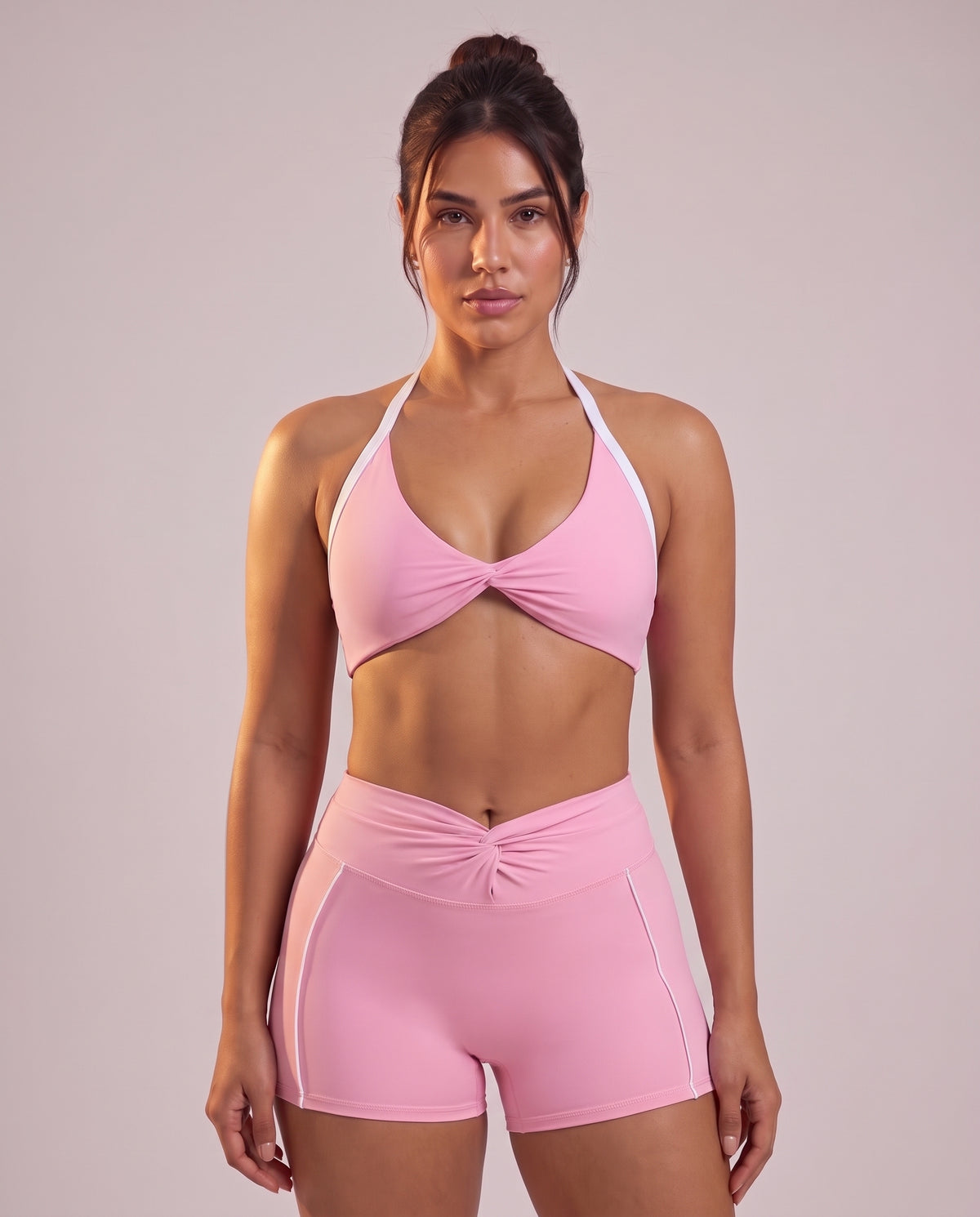 "Line" wist-front high-waist shorts