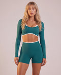 "Line" 2 piece-set: long‑sleeve top & shorts