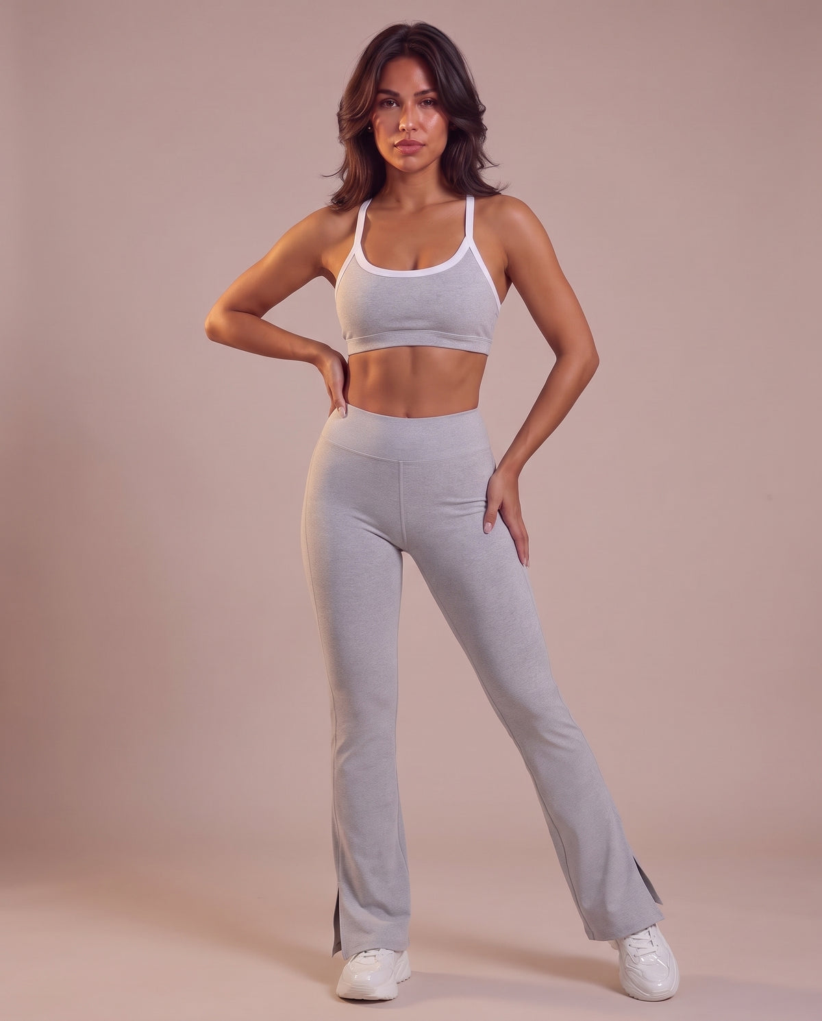 "Line" split-hem flare pants