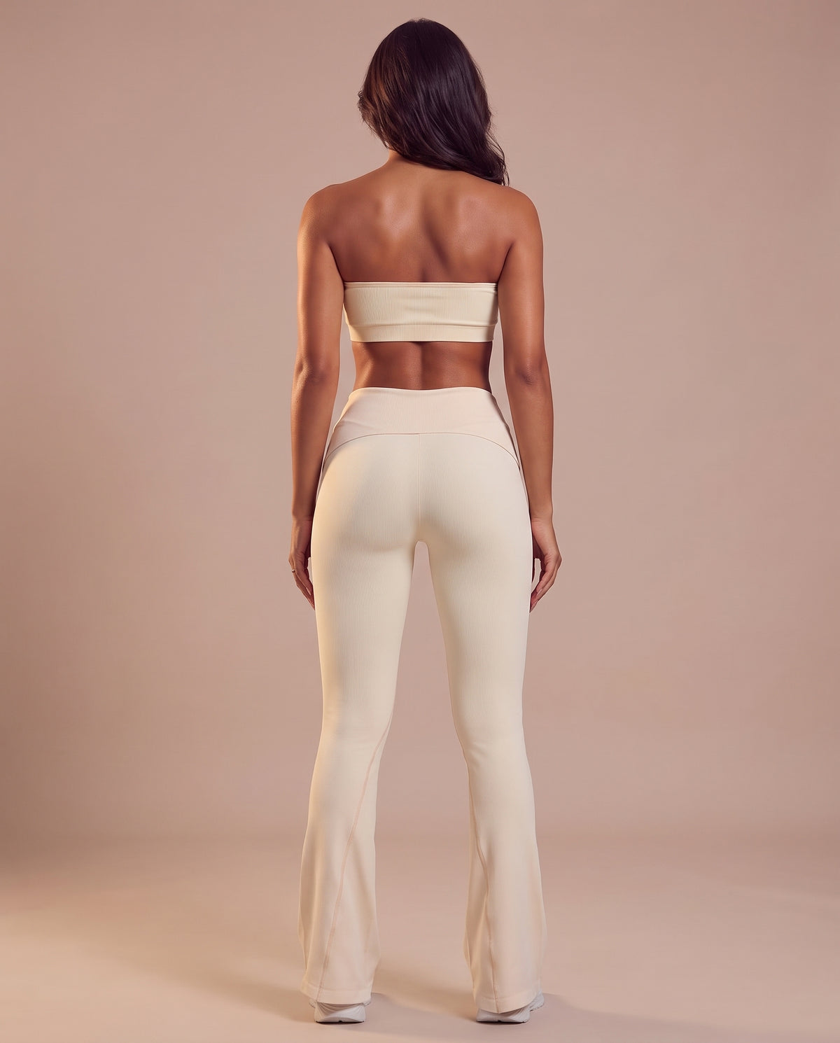 Fold-over waist flare pants
