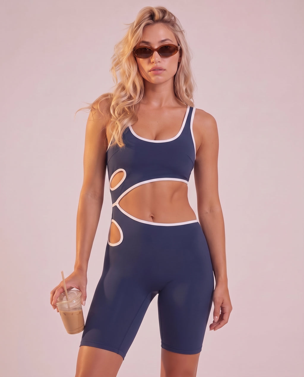 "Petal" color‑block jumpsuit