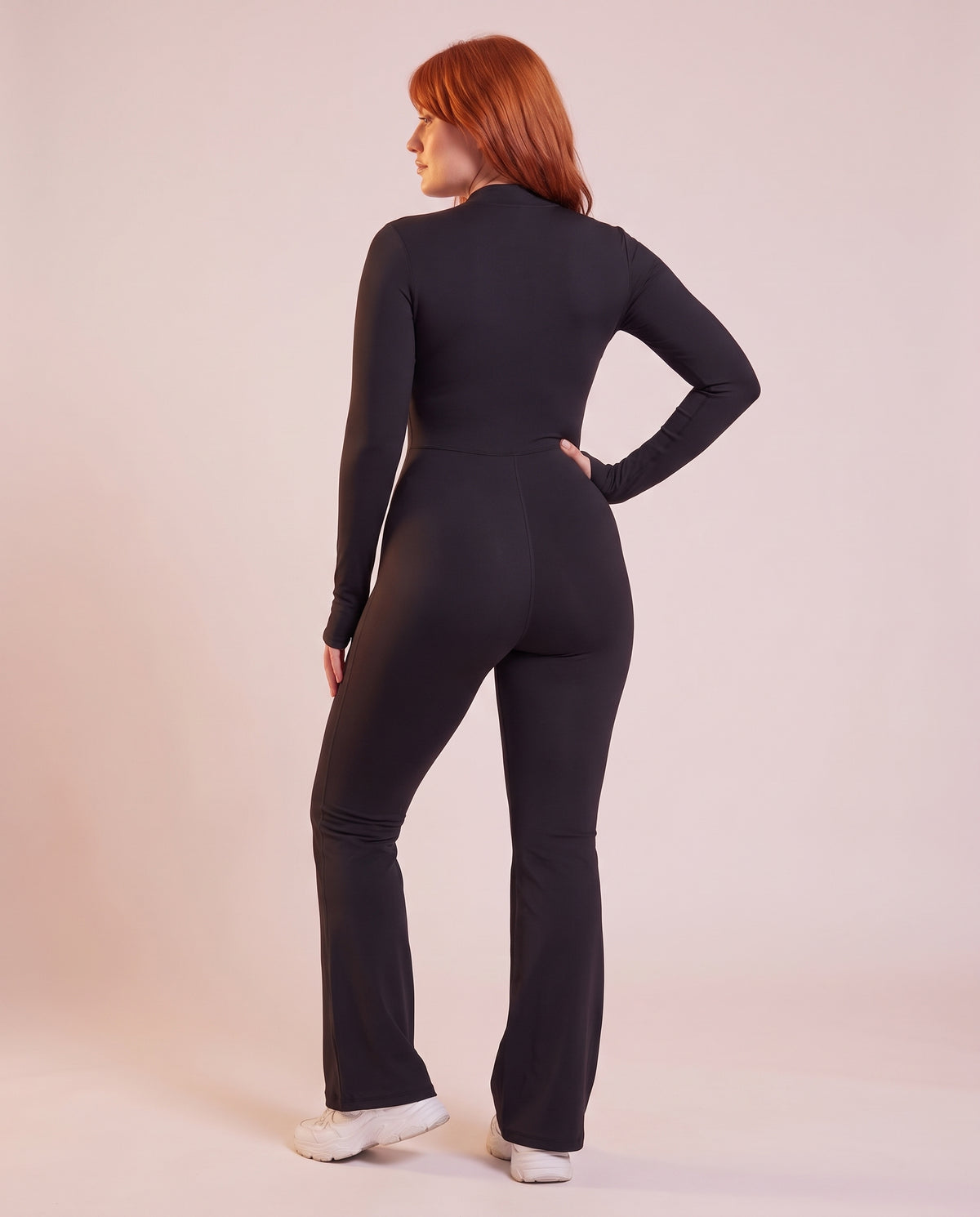 "Contour" zip-up sculpting jumpsuit