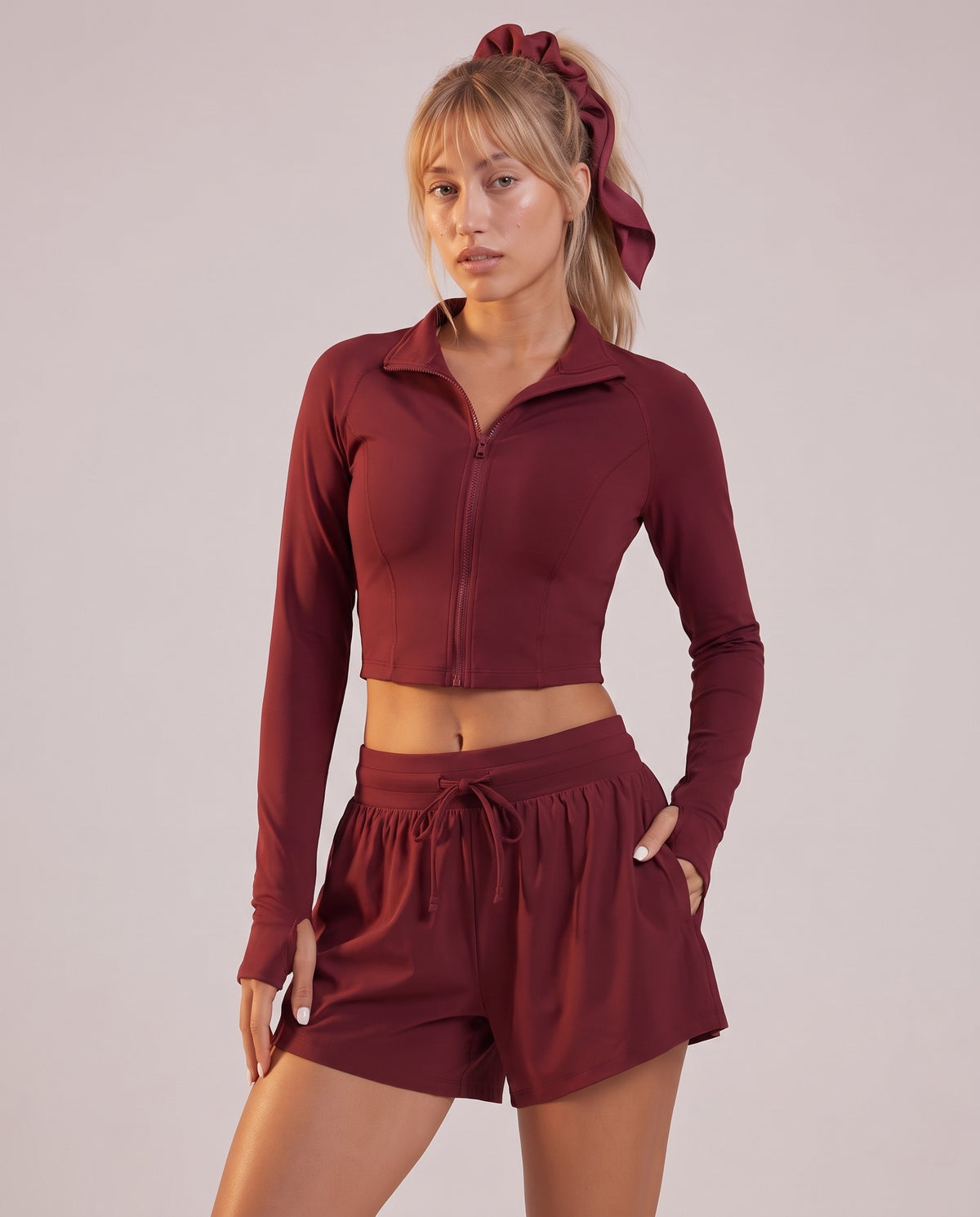 "Fluid" 2-piece set: hooded rash guard & shorts