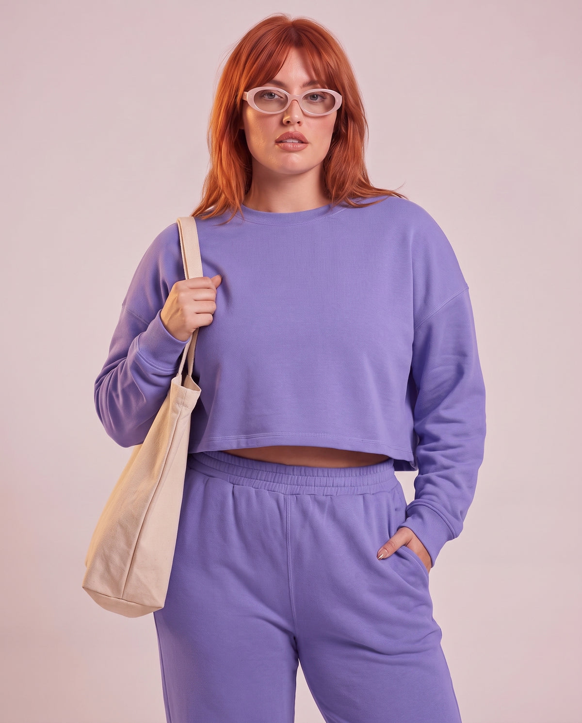 "Base" cropped crew-neck sweatshirt