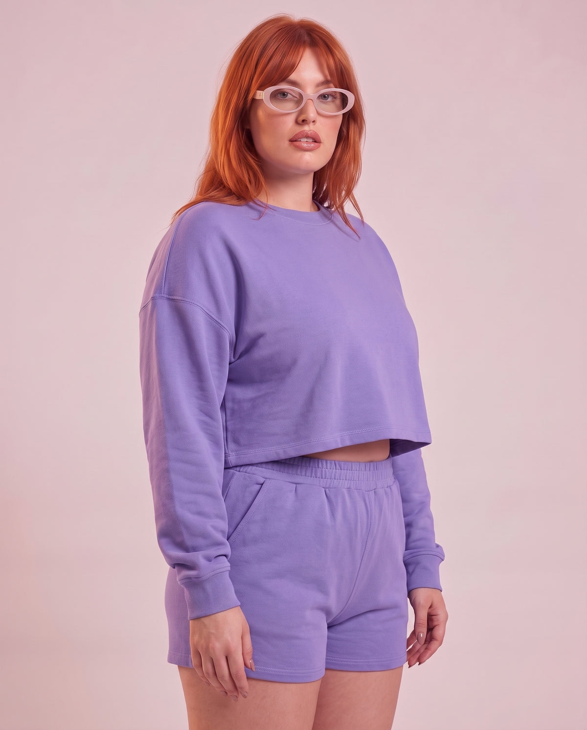 "Base" cropped crew-neck sweatshirt