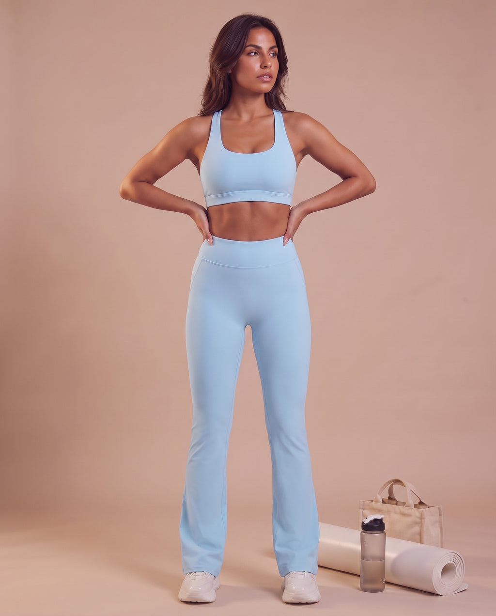 "Line" split-hem flare pants