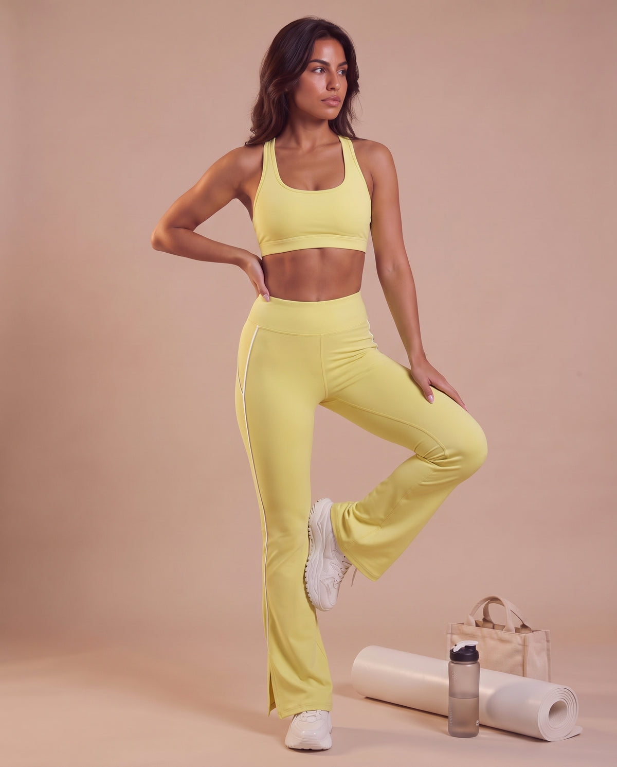 "Line" split-hem flare pants