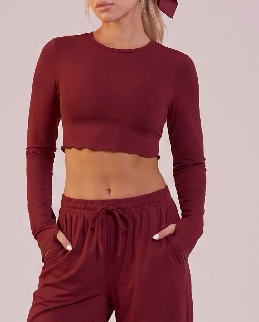 "Fluid" 2‑piece set: long-sleeve top & pants