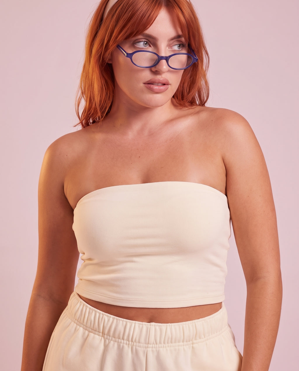 "Fluid" fleece bandeau top