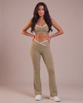"Line" crossover waistband flare pants