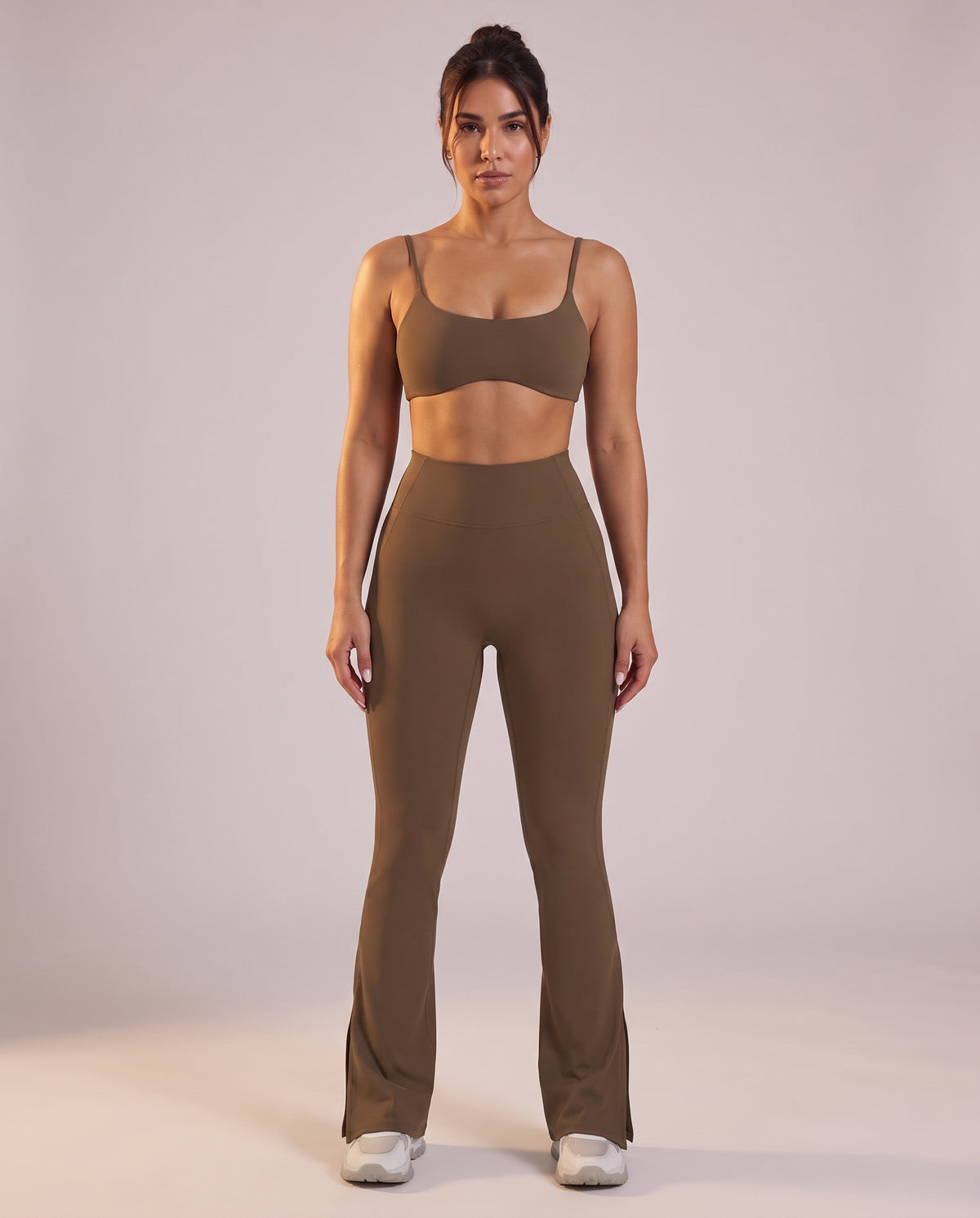 "Base" split-hem flare pants