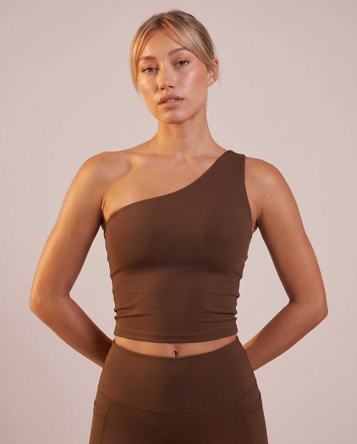 "Base" one‑shoulder tank top