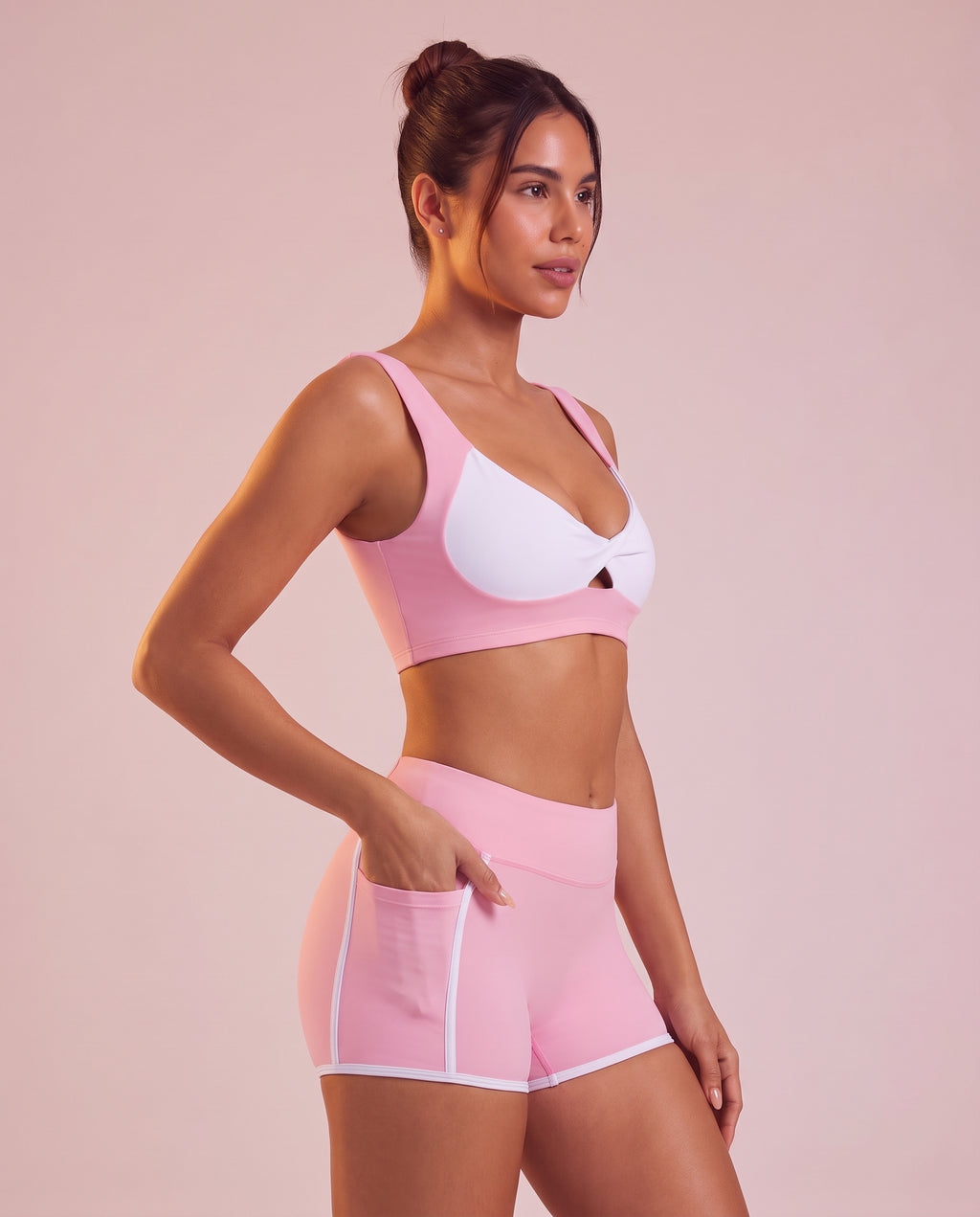 "Line" high-waisted shorts