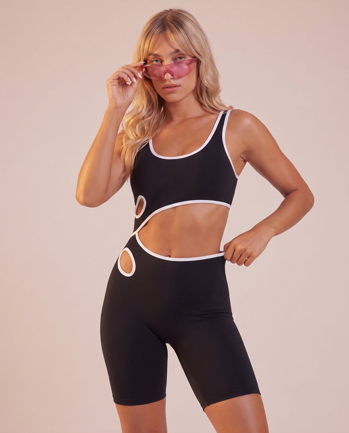 "Petal" color‑block jumpsuit