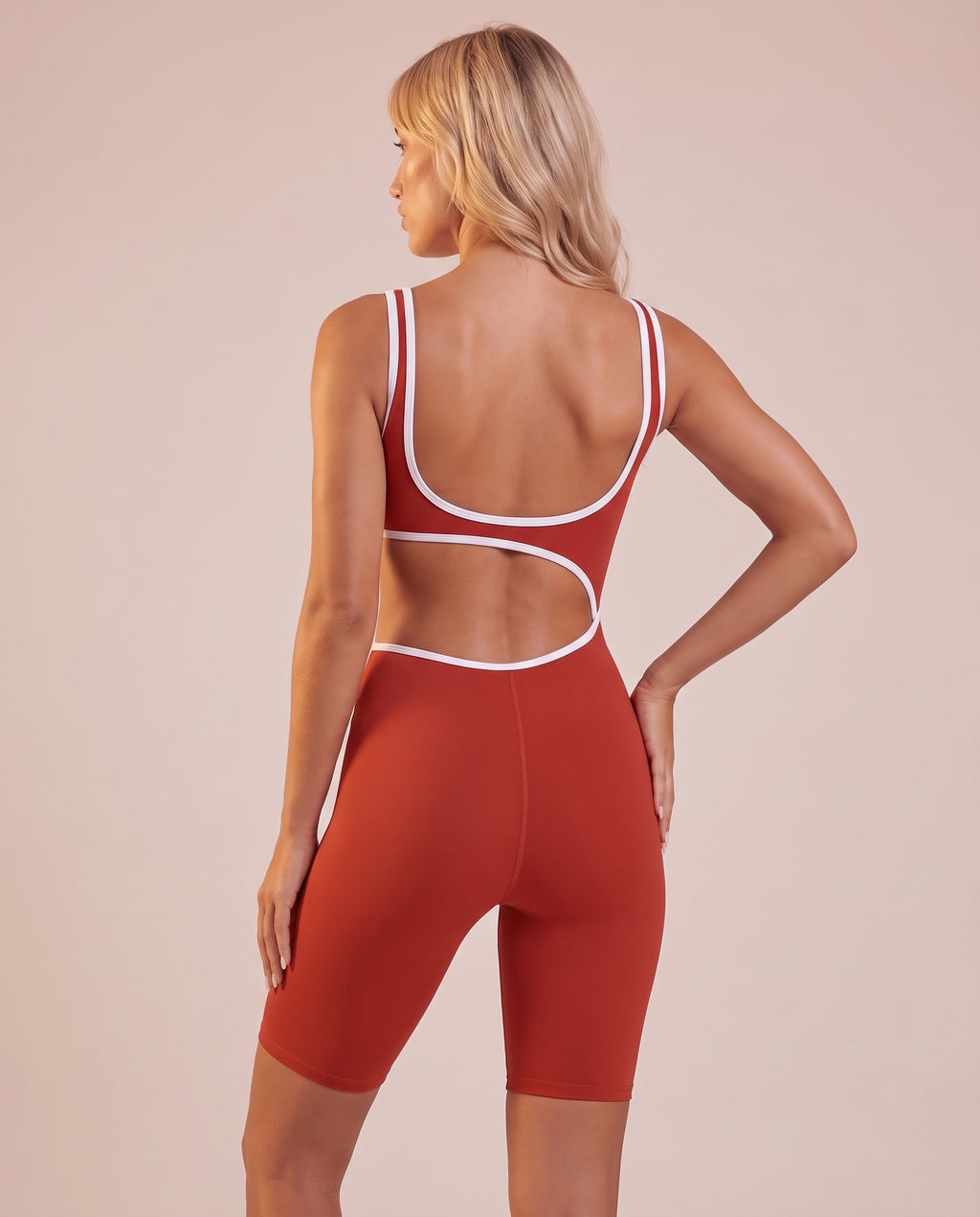 "Petal" color‑block jumpsuit