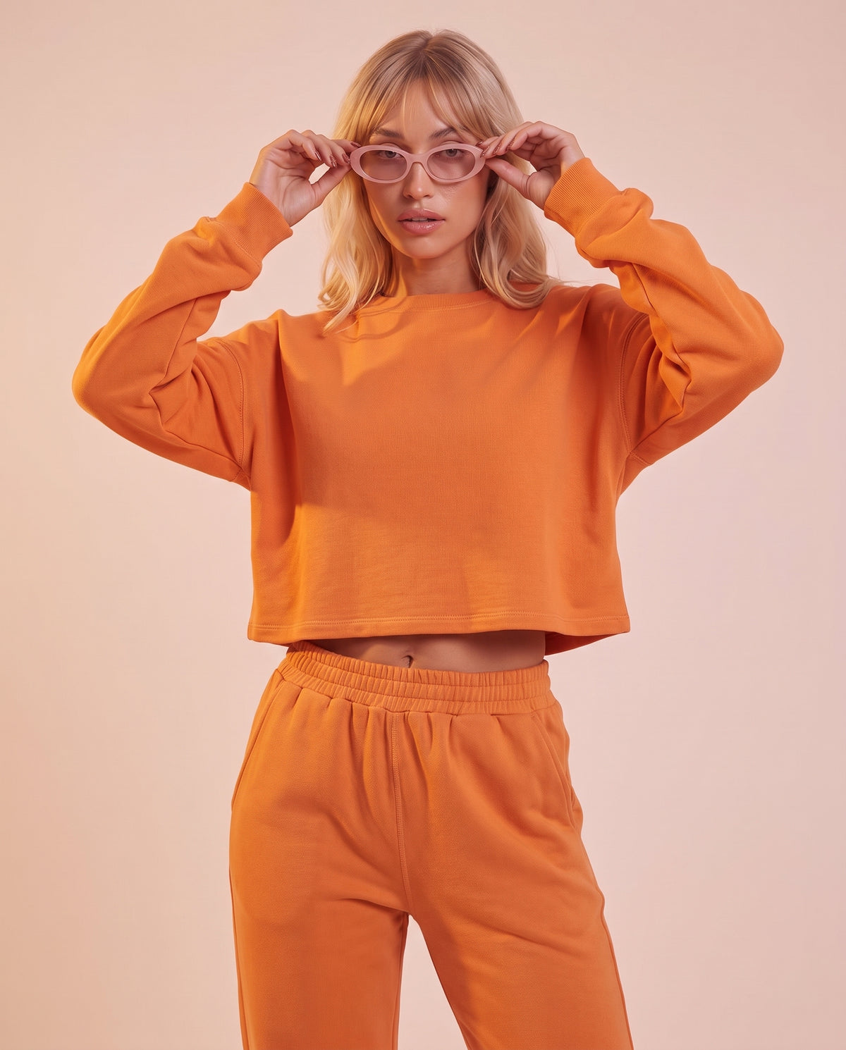 "Base" cropped crew-neck sweatshirt
