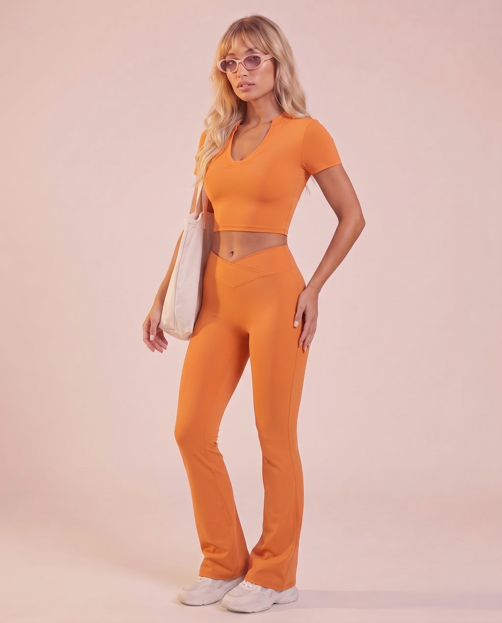 "Base" high-waist flare pants