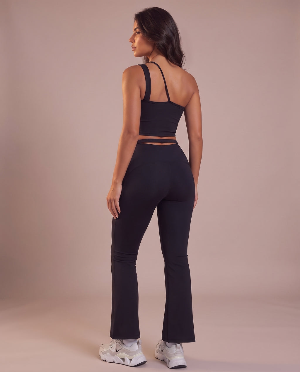 2-piece set: cut-out top & flare pants