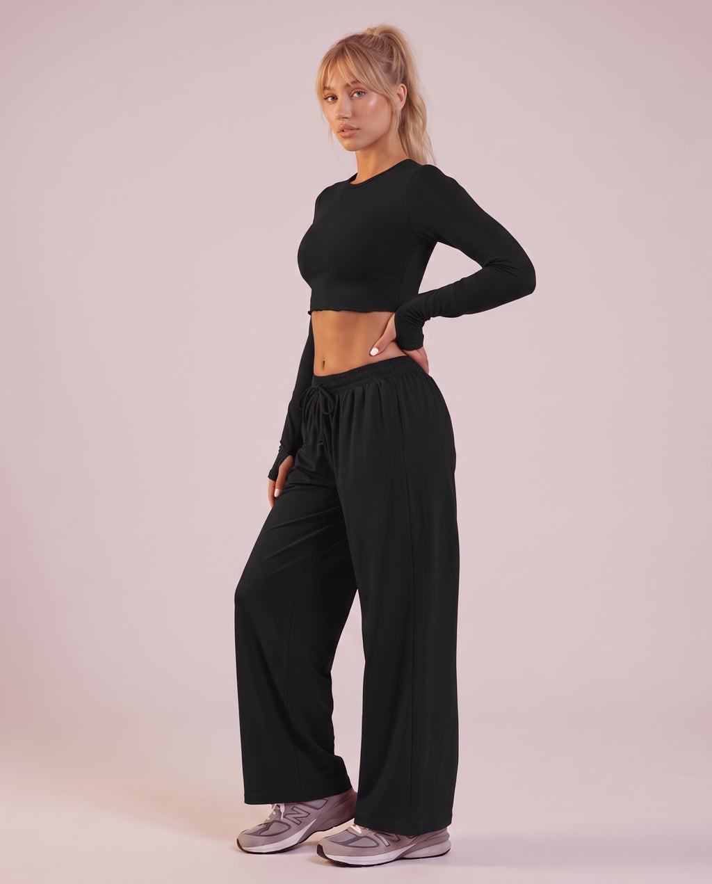 "Fluid" 2‑piece set: long-sleeve top & pants