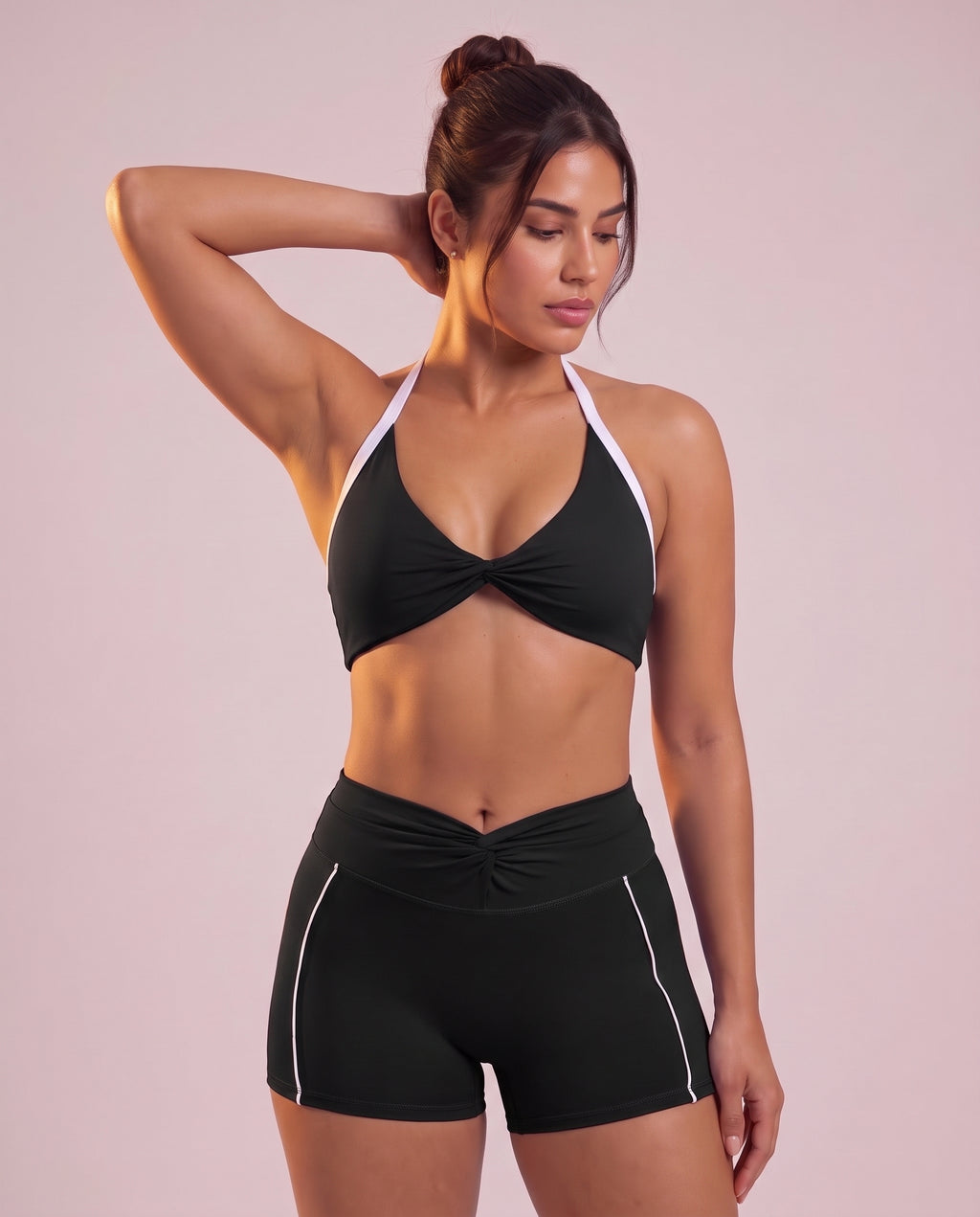 "Line" halter sports bra
