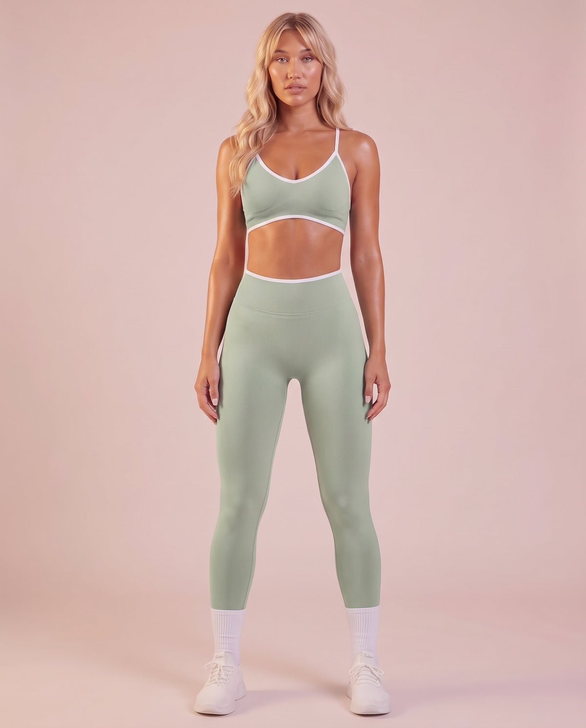 "Line" ribbed waistband leggings