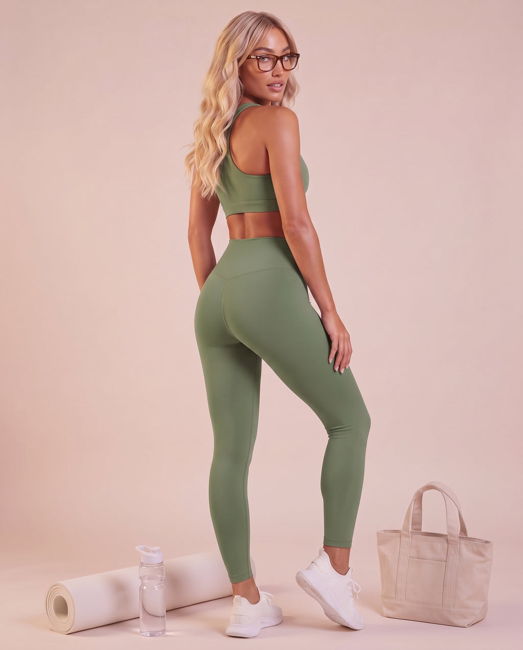 "Base" crossover high-waist leggings