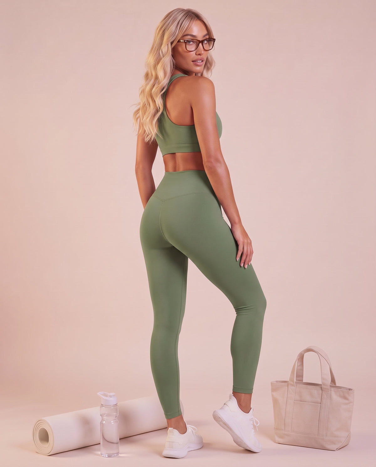 "Base" crossover high-waist leggings
