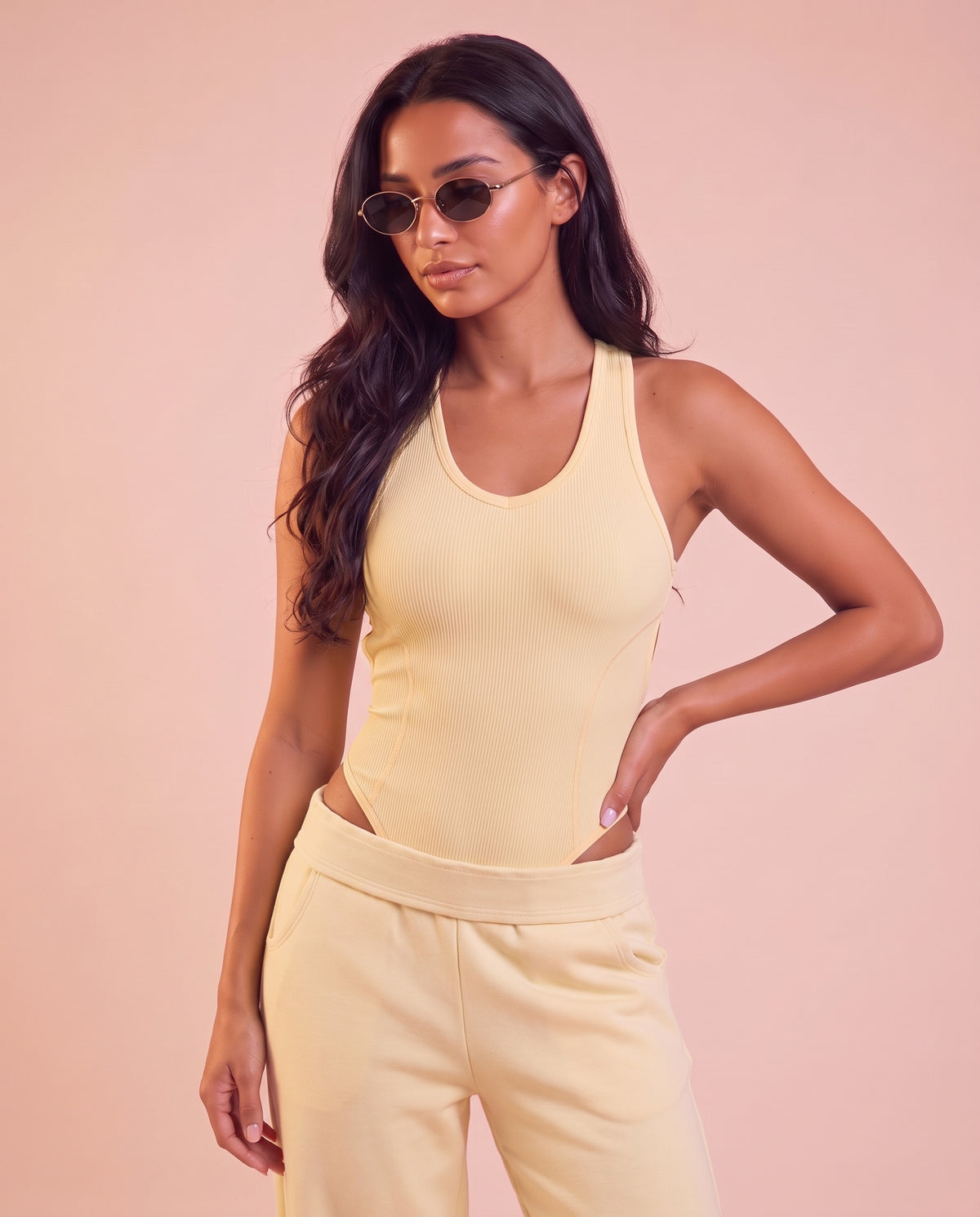 "Fluid" 2‑piece set: bodysuit & pants