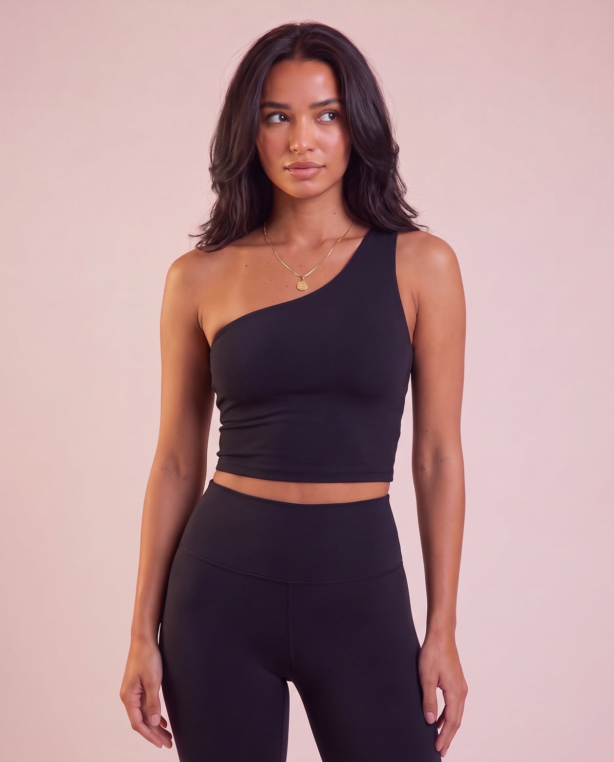 "Base" one‑shoulder tank top