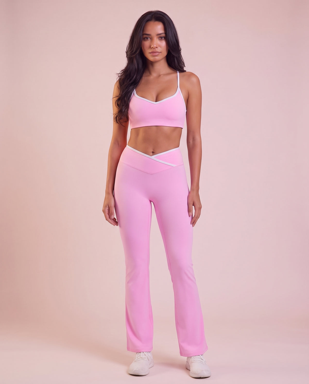 "Line" crossover waistband flare pants