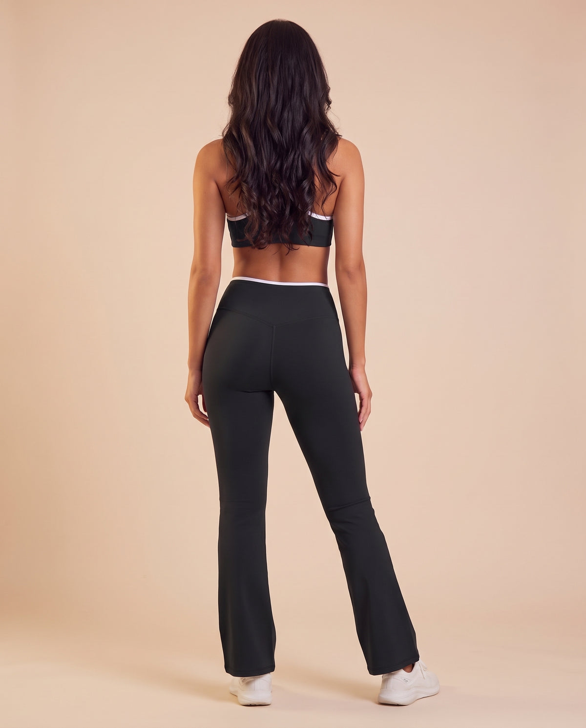 "Line" crossover waistband flare pants
