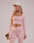 2-piece set: ruffles long-sleeve top & leggings