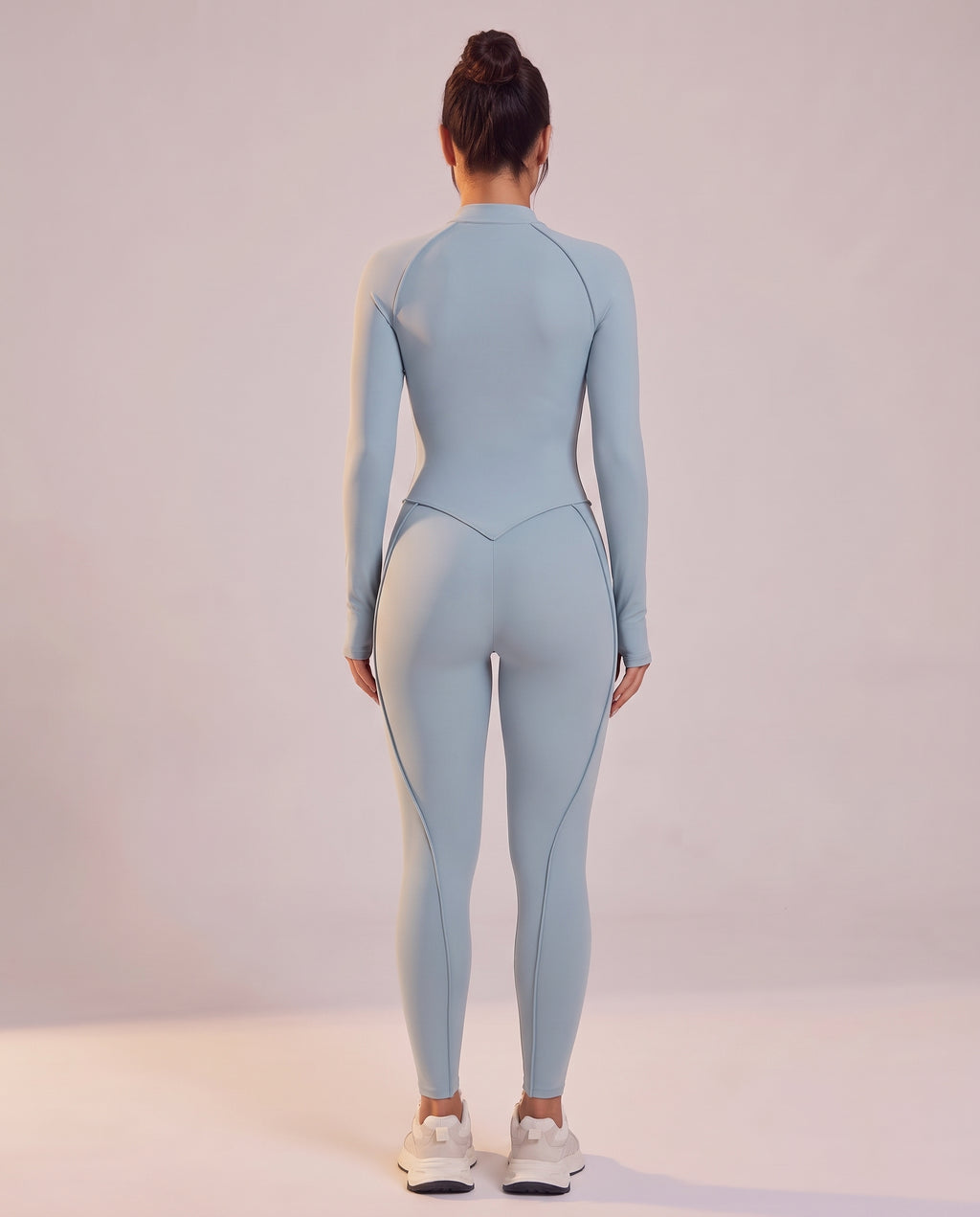 "Contour" sculpted zip-up jumpsuit